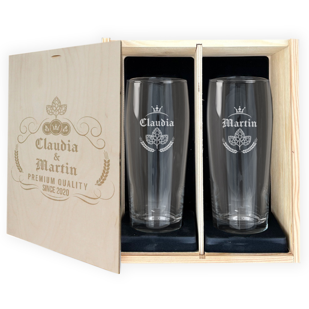 Cadeausets met 2 bierglazen Cadeausets met 2 bierglazen