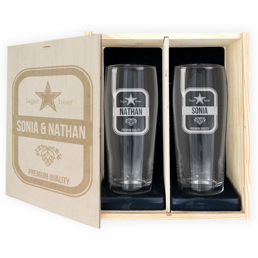 Cadeausets met 2 bierglazen Cadeausets met 2 bierglazen