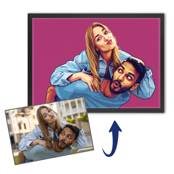 Portret in popartstijl WPAP gebaseerd op een foto Portret in popartstijl WPAP gebaseerd op een foto