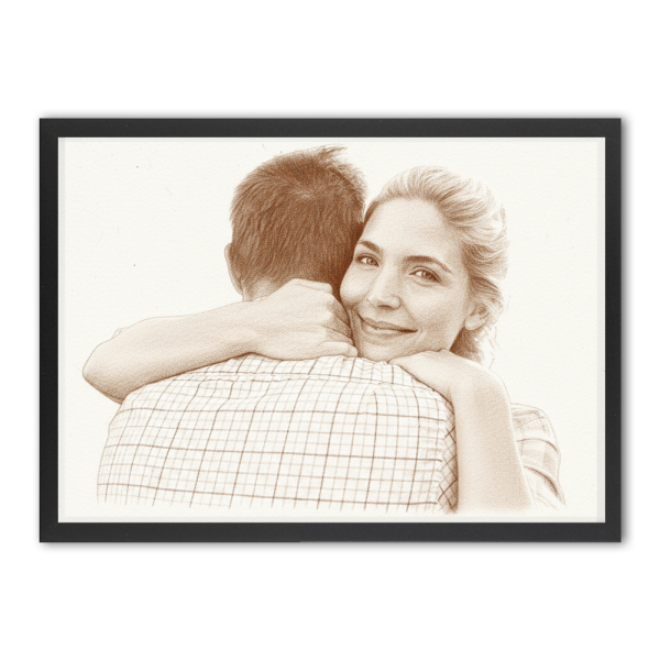 Portret in sepia-tekenstijl gemaakt van een foto Portret in sepia-tekenstijl gemaakt van een foto