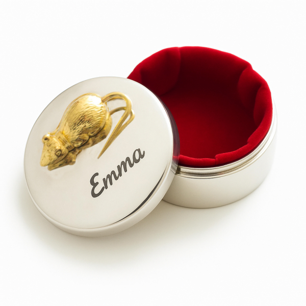 Gegraveerd muizentanddoosje Gegraveerd muizentanddoosje