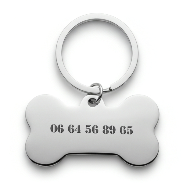 Gegraveerde botpenning voor hond Gegraveerde botpenning voor hond