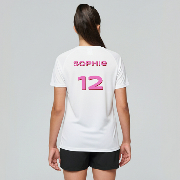 Gepersonaliseerd sport-T-shirt Rugnummer Gepersonaliseerd sport-T-shirt Rugnummer
