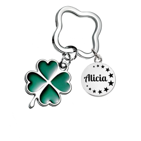 Gepersonaliseerde sleutelhanger klavertjevier Gepersonaliseerde sleutelhanger klavertjevier