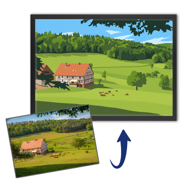 Portret van een huis in flat desig Portret van een huis in flat desig