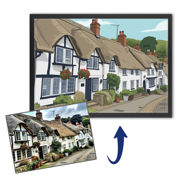 Portret van een huis in flat desig Portret van een huis in flat desig