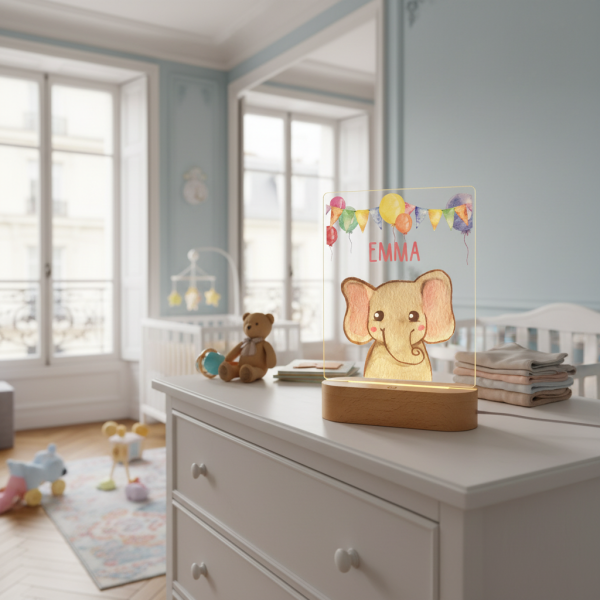 Nachtlampje printen met Ballonnen en aquarel diertjes Nachtlampje printen met Ballonnen en aquarel diertjes