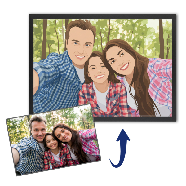 Portret in flat design stijl op basis van een foto Portret in flat design stijl op basis van een foto