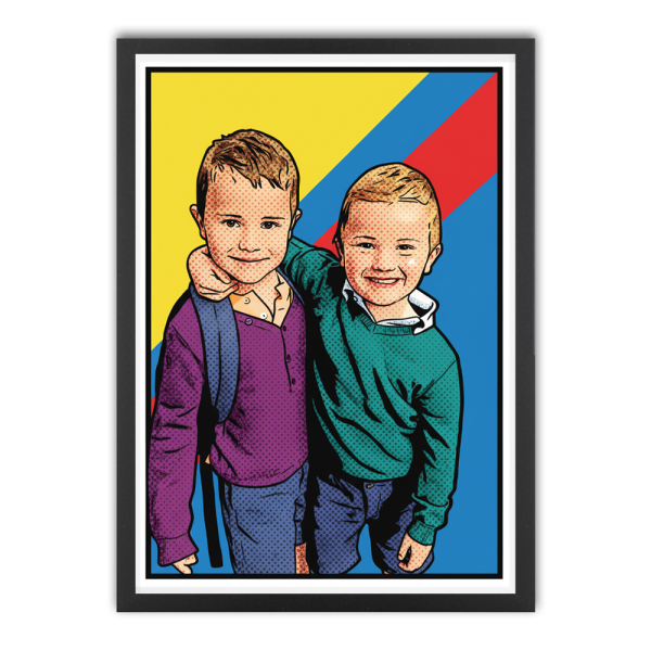 Popart-stripstijlportret naar een foto Popart-stripstijlportret naar een foto