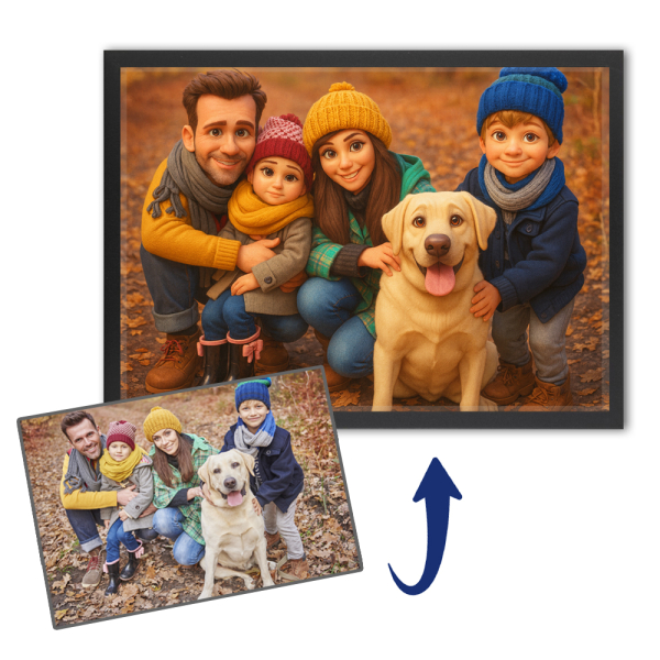 Portret in de stijl van een 3D-animatiefilm gebaseerd op een foto Portret in de stijl van een 3D-animatiefilm gebaseerd op een foto