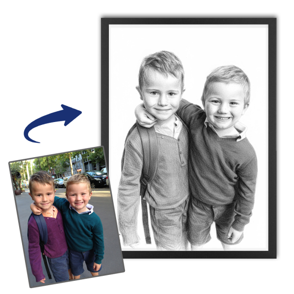 Foto met tekening effect Foto met tekening effect