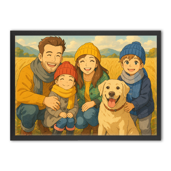 Portret in de stijl van japanse animatiefilm op basis van een foto Portret in de stijl van japanse animatiefilm op basis van een foto