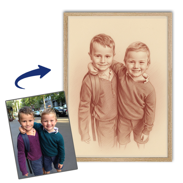 Sanguineportret naar een foto Sanguineportret naar een foto