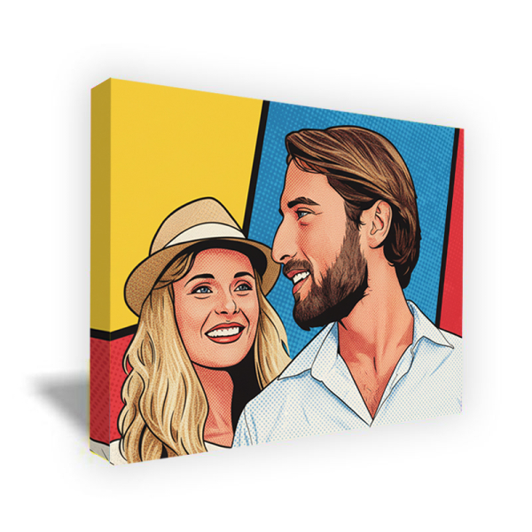 Popart-stripstijlportret naar een foto Popart-stripstijlportret naar een foto