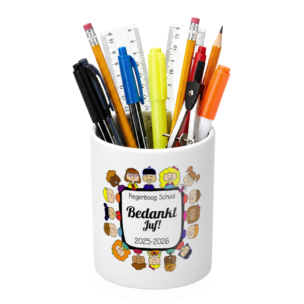 Gepersonaliseerde pennenbak Bedankt juf Gepersonaliseerde pennenbak Bedankt juf