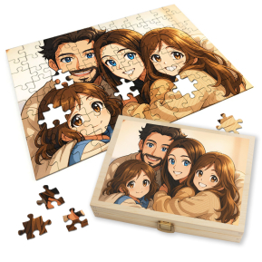 Puzzel van een foto omgezet in manga Puzzel van een foto omgezet in manga