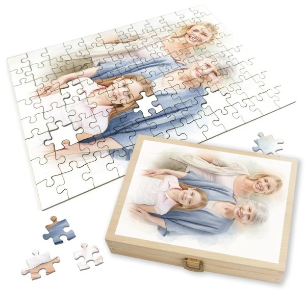 Puzzle van een foto omgezet in aquarel Puzzle van een foto omgezet in aquarel