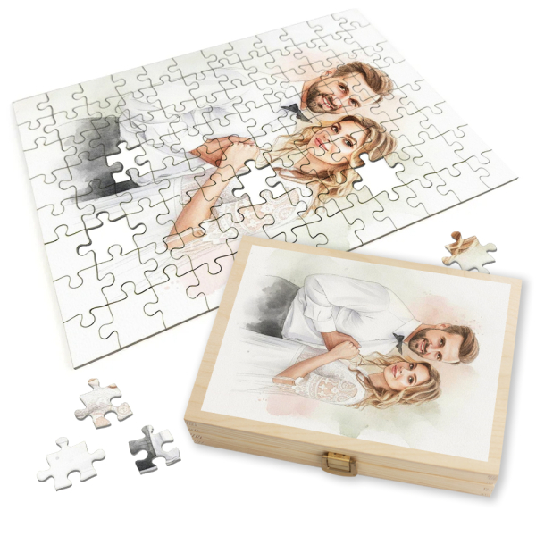 Puzzle van een foto omgezet in aquarel Puzzle van een foto omgezet in aquarel