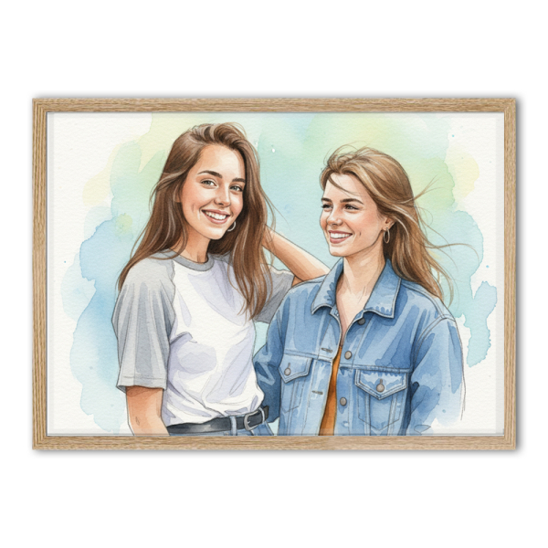 Portret in aquarelstijl na fotomontage Portret in aquarelstijl na fotomontage