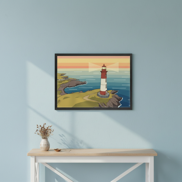 Geïllustreerd landschap in flat design volgens een foto Geïllustreerd landschap in flat design volgens een foto