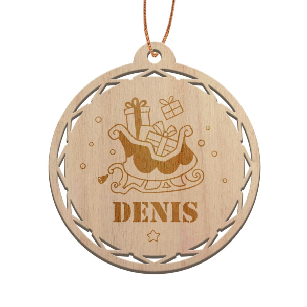 Houten gepersonaliseerde kerstbal Christmas Spirit Houten gepersonaliseerde kerstbal Christmas Spirit