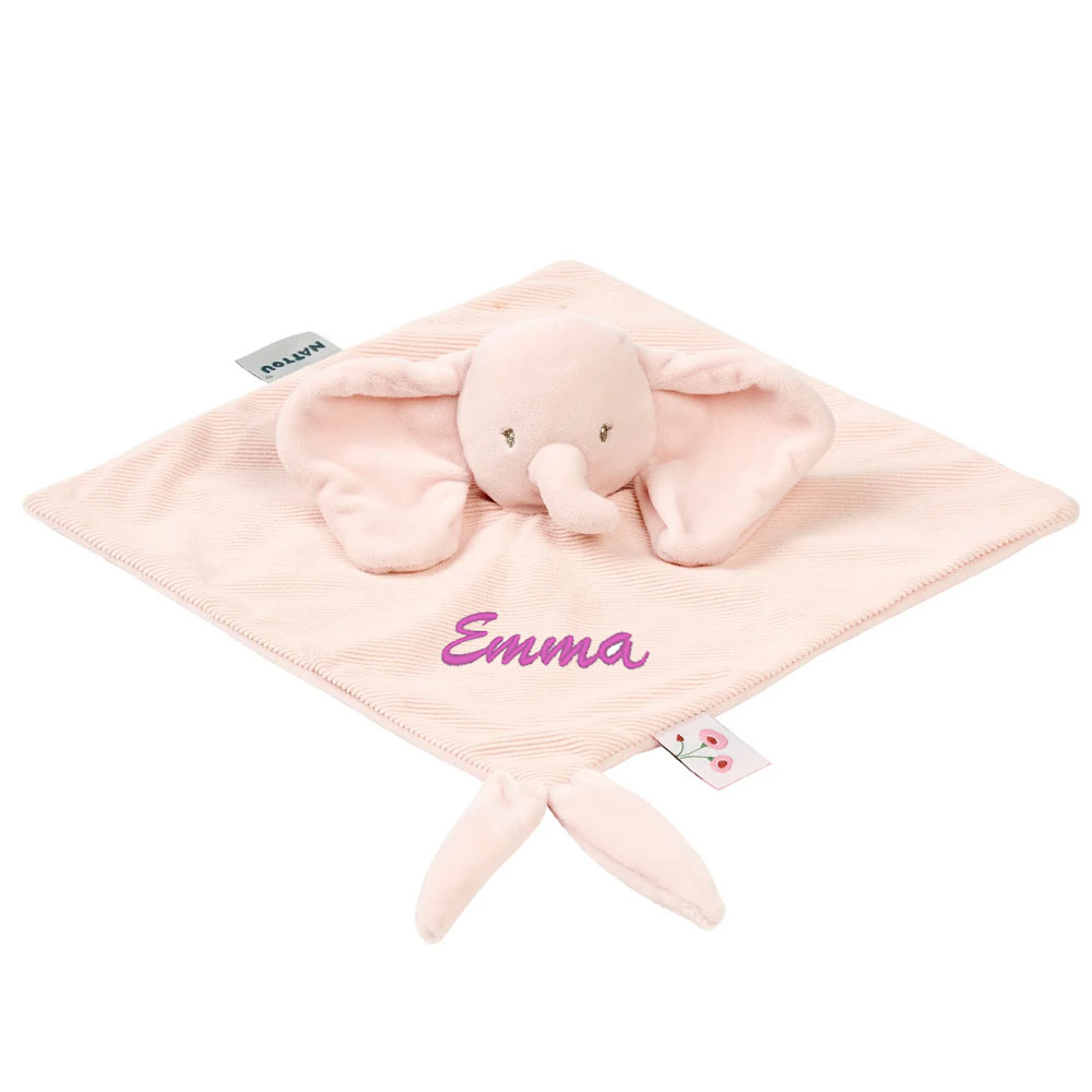 Knuffeldoek Fanfan de geborduurde olifant Knuffeldoek Fanfan de geborduurde olifant