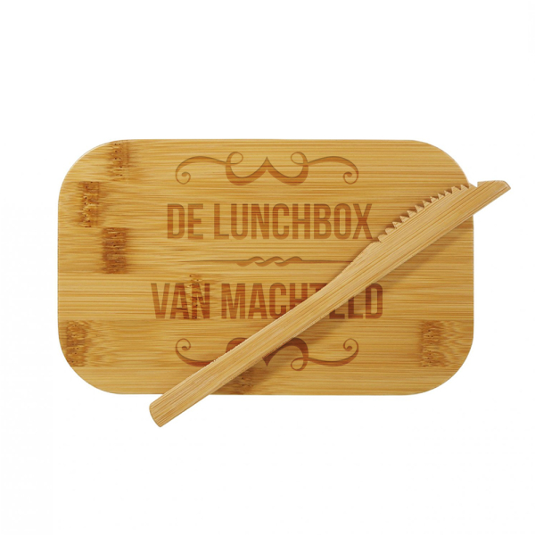 Gegraveerde lunchbox bamboe 2
