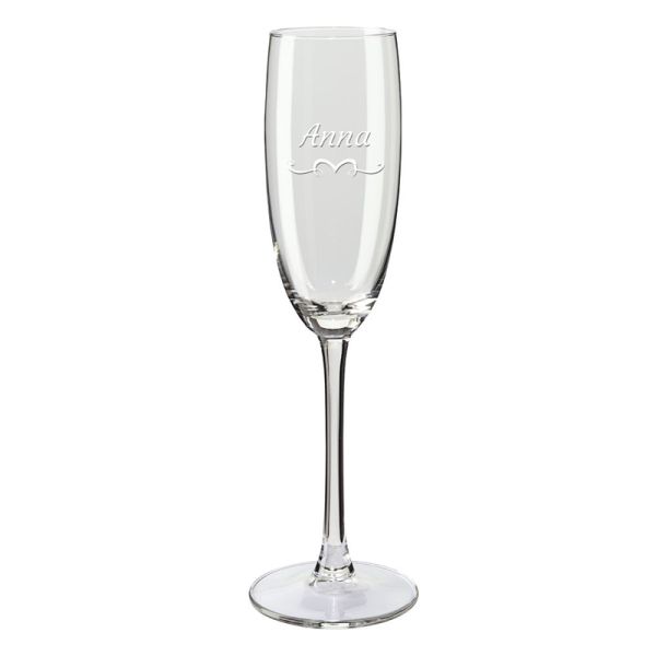 Champagneglas met arabesque