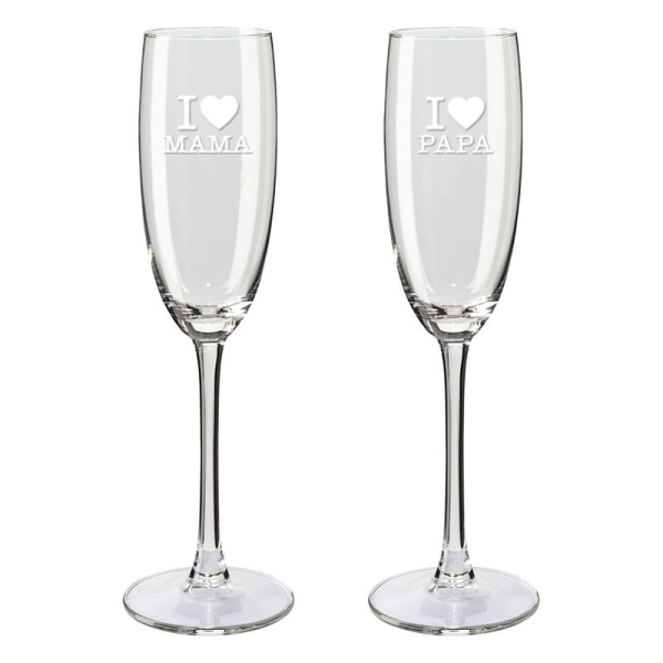 Champagneglas voor mama en papa-i-love