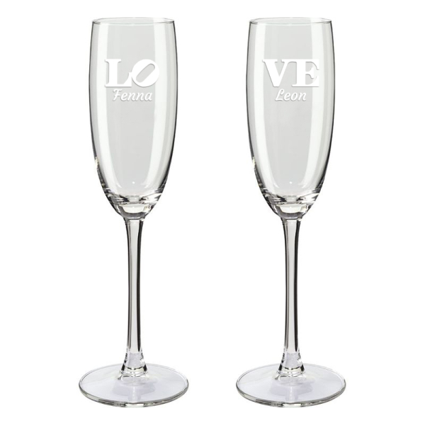 Champagneglazen Love