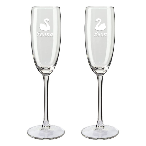 Champagneglazen zwaan