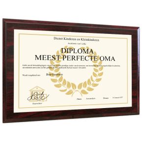 Diploma op houten frame - Gepersonaliseerd