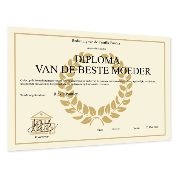 Diploma personaliseren voor haar