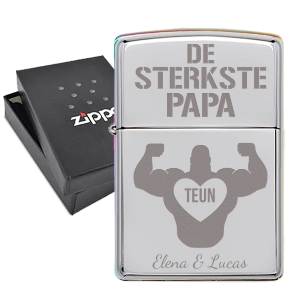 Zippo personaliseren met tekst voor papa