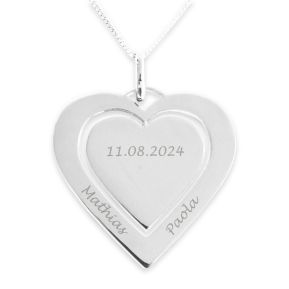 Gepersonaliseerde ketting met dubbel hart hanger