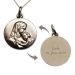 Goud verguld doopsel medaillon - Heilige Maria met kind - gravure op de achterkant