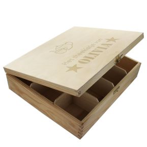 Houten theedoos 12 vakjes Houten theedoos 12 vakjes