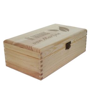 Houten theedoos 6 vakjes