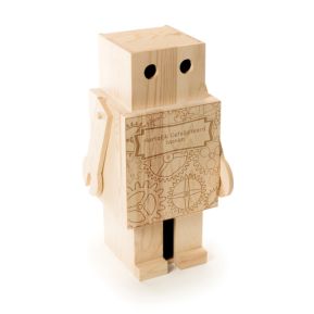 Houten wijnkist robot Houten wijnkist robot