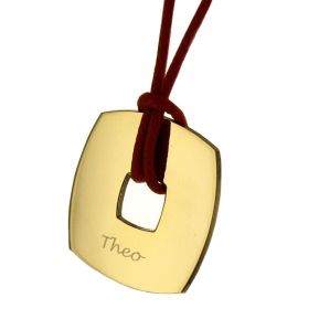 Ketting met vierkante muntje personaliseren