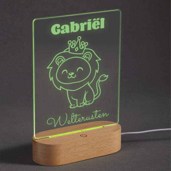 Nachtlampje met gravure - Sprookje - groen