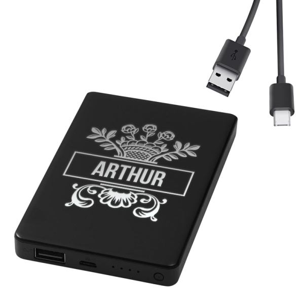 Powerbank met verlichting graveren