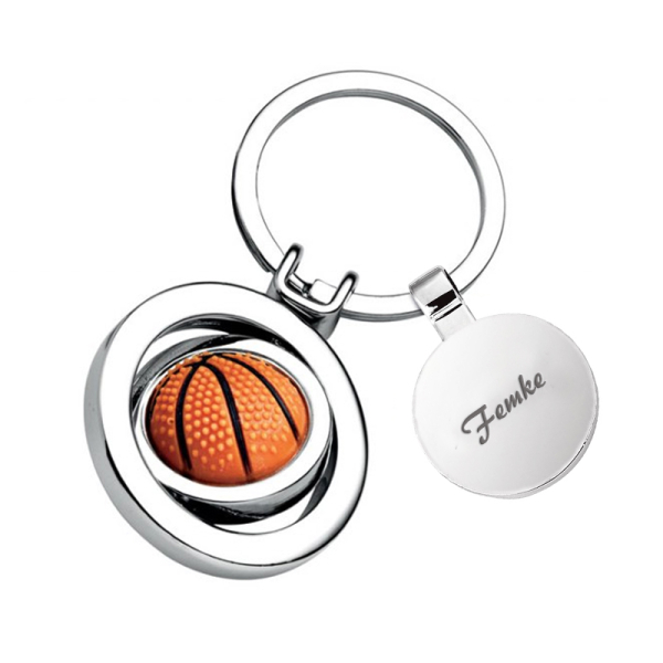 Sleutelhanger gegraveerd basketbal 2