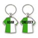 Sleutelhanger voetbalshirt twee kleuren met naam-groen