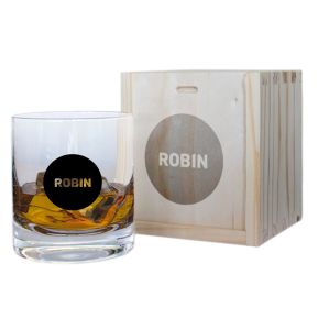 Whiskyglas met naam gepersonaliseerd