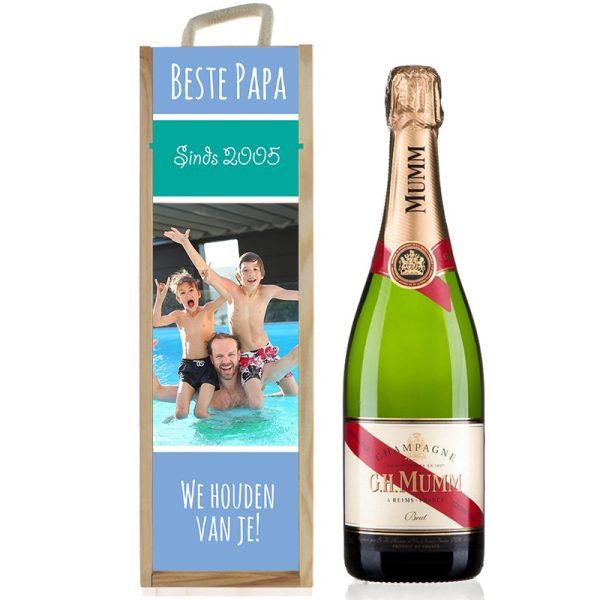 Houten kist voor wijn of champagne