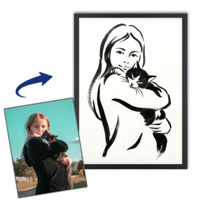 Artistiek portret in Chinese inktstijl