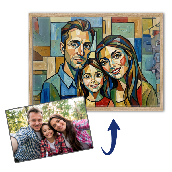 Artistiek portret in kubistische stijl