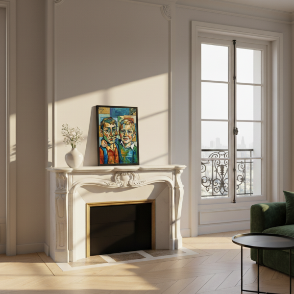 Artistiek portret in kubistische stijl