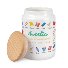 Bedrukte koekjespot Klasherinneringen